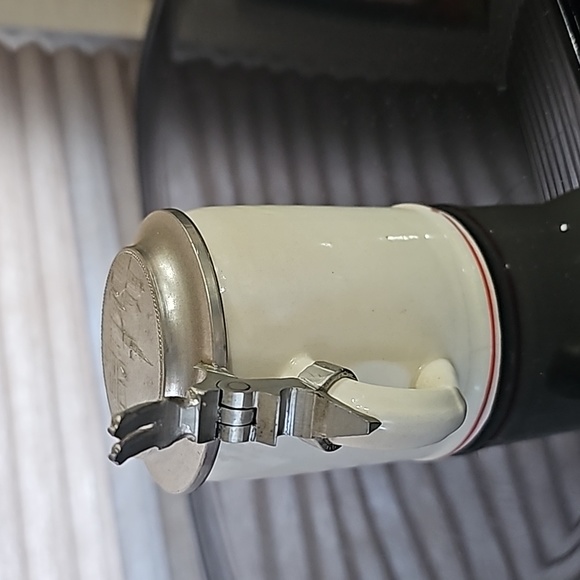 Beer ...Mini.. Stein Mug Silver Plated Embossed Lid - Picture 5 of 6